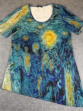 Azalea by Firmiana Van Gogh Starry Night Tunic Dress Asymmetrical Top XL